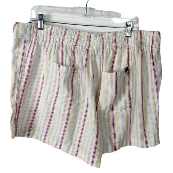 GAP Women's XL Linen Short Dotted Sun Stripe Multi Pull On Pockets NWT - Picture 3 of 15